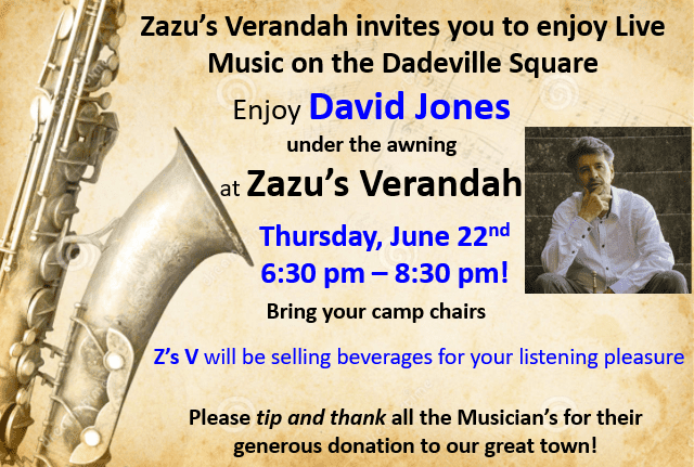 David jones live music invitation by zazu verandah