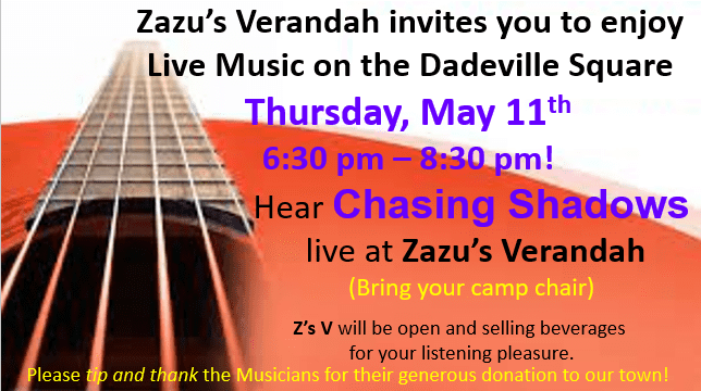 An invitation banner of zazu verandah live music