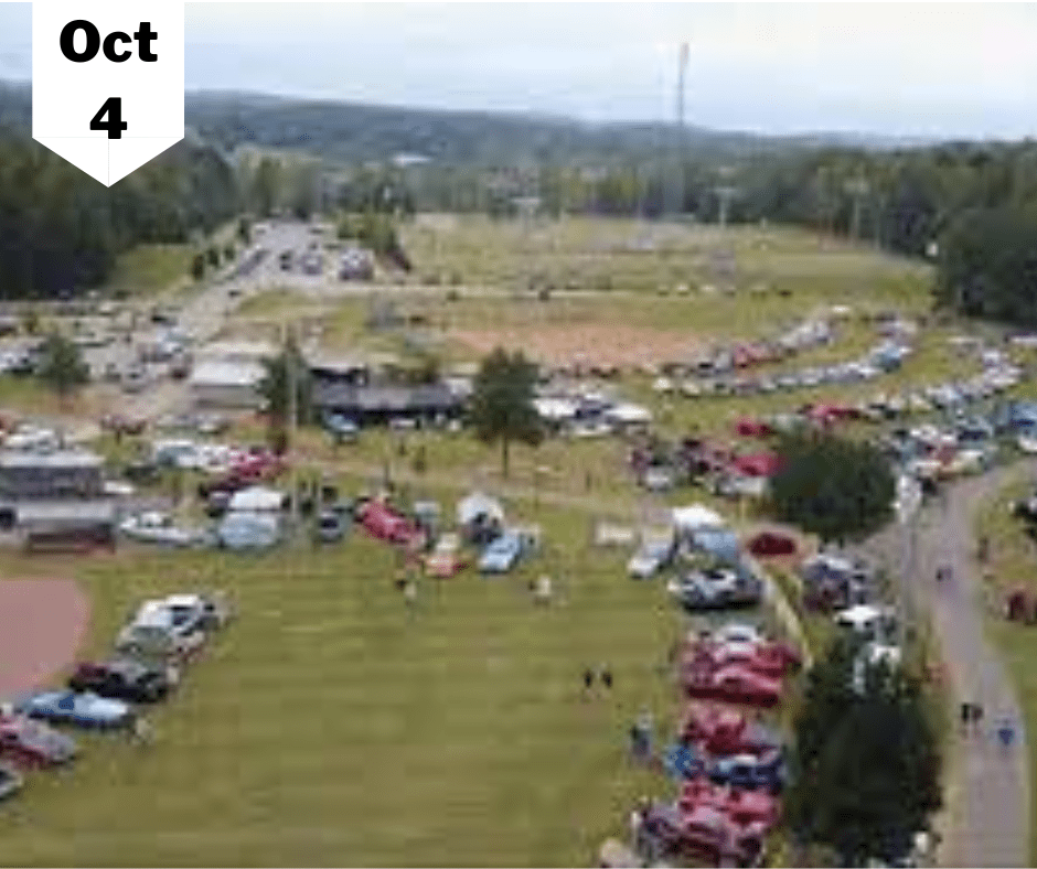 Top view of an event parking with parked cars